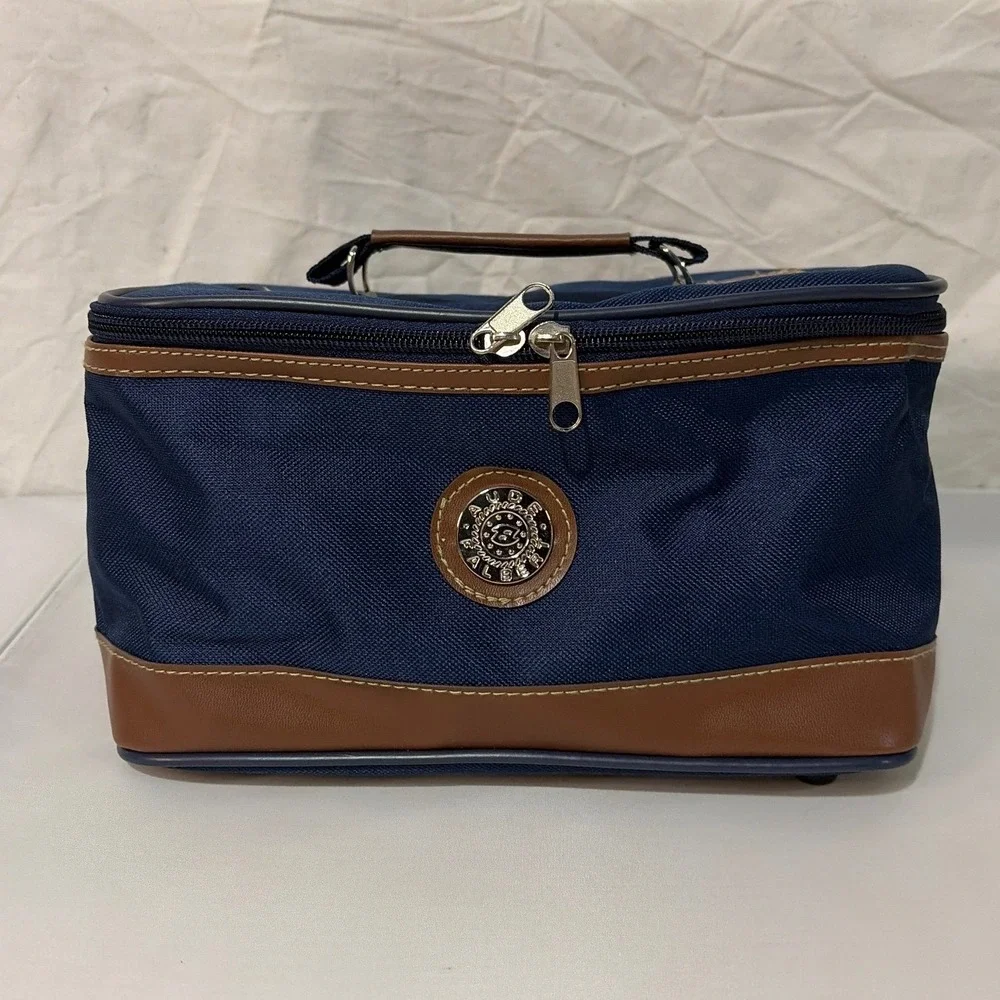 Claude Albert 3 Piece Luggage Set Navy Blue Duffel Train Case Toiletry Bag